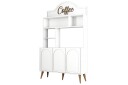 Bar Kaffeskap Hazim Tre Hvit / Valnøtt   Hvit / Valnøtt