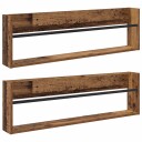 vidaXL Magasinreol 2 pcs Gammelt tre 100 x 12 x 30 cm Konstruert tre