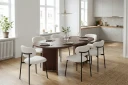 Spisegruppe Nordure Dano uttrekkbart spisebord 160–200 cm med 6 Lucy spisestoler Vit  