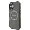 Guess IML Glitter Circle MagSafe Mobildeksel for iPhone 16 - Svart