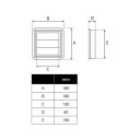 Flexit Lamellventil 180x180 sort - 49228