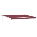 Automatisk uttrekkbar markise med LED burgunder 450x300 cm