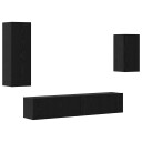  TV benksett 4 pcs Svart eik 30.5 x 30 x 90 cm Konstruert tre
