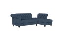 Sovesofa Felix 241x154x83 cm Blå Fløyel/Tre/Metall   241x154x83 cm Blå Fløyel/Tre/Metall