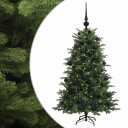 vidaXL Kunstig juletre med julekuler 120 cm 150 LED-lys Varmhvit