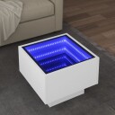  Sidebord LED hvit 40x40x30 cm konstruert tre 847497