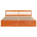  Sengeramme med hodegavl voksbrun 180x200 cm heltre furu 3307076