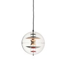 Verpan VP Globe Taklampe Ø28 Krom/ Rød/ Blå