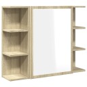  Speilskap til baderom sonoma eik 80x20,5x64 cm sponplate