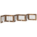 Vidaxl Foldbar Hundegitter Med Stativer 6 Stk. Røkt Eik 482 cm