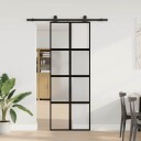 vidaXL Skyvedør med monteringssett 76x205 cm herdet glass og aluminium