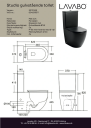 Lavabo Studio BTW Gulvstående Toalett 62x36 cm, m/slim sete, Sort Matt