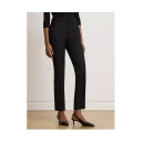 Lauren Ralph Lauren Double Faced Cotton Slim Straight Pant   Black   44