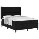  Box Spring Seng med Madrass Svart 160x200 cm Stoff
