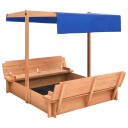  Sandkasse med tak gran 112x112x112 cm