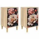 vidaXL Nattbordskap BORNE 2 stk. Sonoma eik 36 x 33 x 60 cm