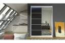 Liverpool Garderobe med Speil 120x200 cm - Svart/Hvit