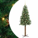  Slim juletre med 300 LED grønn 180 cm PVC og Massivt Furu tre