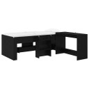  Barneseng med skrivebord Svart eik 80 x 200 cm Konstruert tre