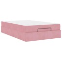  Sengeramme med madrass 2 pcs Rosa Fløyel