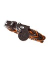 Hunter Solid Education Cord Hundehalsbånd Lær Mørkebrun/Orange 45cm