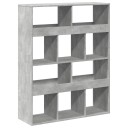  Bokhylle betonggrå 100x33x125,5 cm konstruert tre