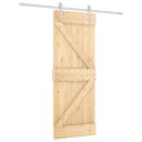 vidaXL Skyvedør Naturlig og Hvit 80 x 210 cm Heltre furu