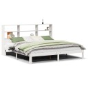  Seng med bokhylle uten madrass hvit 180x200 cm heltre furu 8721158613561