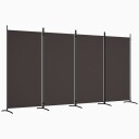 vidaXL Romdeler 4 paneler brun 346x180 cm stoff