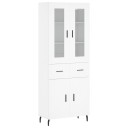 vidaXL Highboard hvit 69,5x34x180 cm konstruert tre 8720845479671