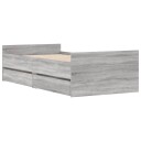 vidaXL Sengeramme grå sonoma 75x190 cm 8721012246072