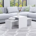 vidaXL Salongbordsett hvit 100x48x40 cm sponplate