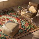Flatvevd teppe   Masarida svart/multi Størrelse: 150 x 230 cm