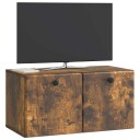  Vegghengt TV skap 59,5 x 31 x 30 cm Røkt Eik Konstruert tre