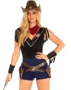 Wild Wild Cowgirl Kostyme 4 Deler Strl L