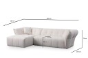 Azzo 4 seters Sofa med Divan   Hvit