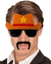 Cowboybriller med Brun Hatt og Bart