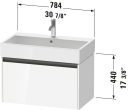 Duravit Ketho.2 Servantskap 1 Skuff 784x460 mm Grafitt Matt