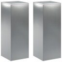vidaXL Planteholder 2 pcs Sølv 30 x 30 x 80 cm Rustfritt stål