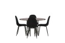 Venture Home Copenhagen Spisegruppe 115 cm Rund med 4 Polar Stoler Sort