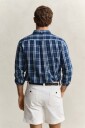 GANT Reg Cotton Linen Indigo Chk Shirt   Navy   M