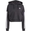 adidas 3 Stripes Half Zip Hettegenser Dame Svart XL