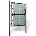 vidaXL Gjerdeport enkelt svart 100x175 cm