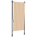  Utendørs rullegardin oransje og hvit 100x270 cm stoff og stål 368768
