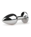 EasyToys: Metal Butt Plug No. 1 with Crystal, small, sølv/clear