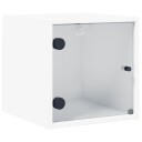  Nattbord med glassdører hvit 35x37x35 cm 8721012214125