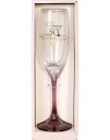 Happy 50 - Champagneglass med Rosa Stett i Gaveeske
