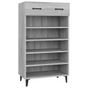 vidaXL Skohylle gr? sonoma 60x35x105 cm konstruert tre