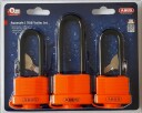 Abus Hengelås AQUASAFE70IB Rustfri, Lik Lås, 3-Pakk