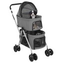  Hundevogn 2-lags sammenleggbar grå 83x48x97 cm oxford-stoff 172205